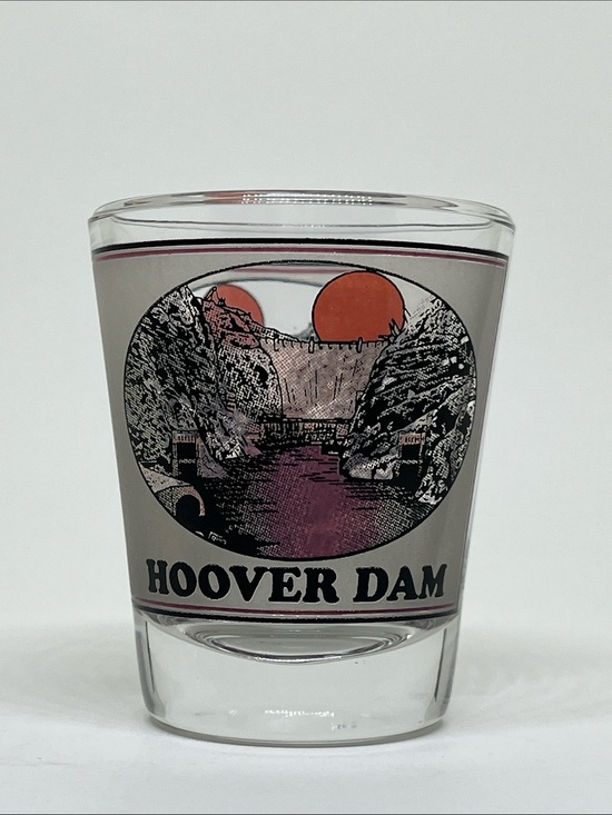 Other - Hoover Dam Souvenir Shot Glass - White with Orange Accent